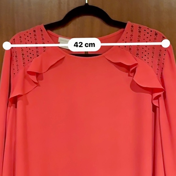 2/$15 - Bright Red Ruffle Blouse - Van Heusen Size XL - Picture 13 of 14
